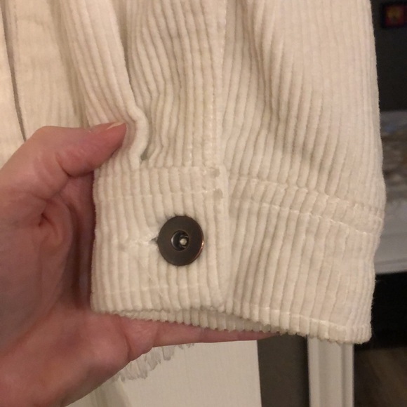 Zara Corduroy Button Down Shacket Cream Medium - Picture 6 of 6